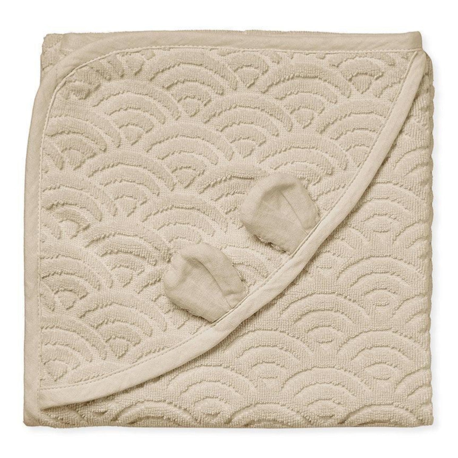 Cam Cam Copenhagen kūdikių rankšluostis su gobtuvu ir ausytėmis – GOTS – Almond