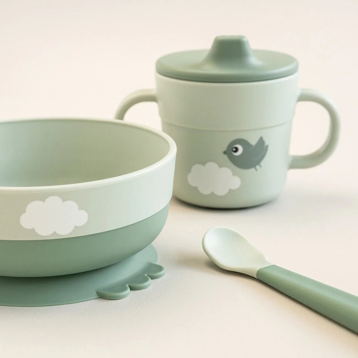 Done by Deer Foodie valgymo rinkinys Happy clouds Green