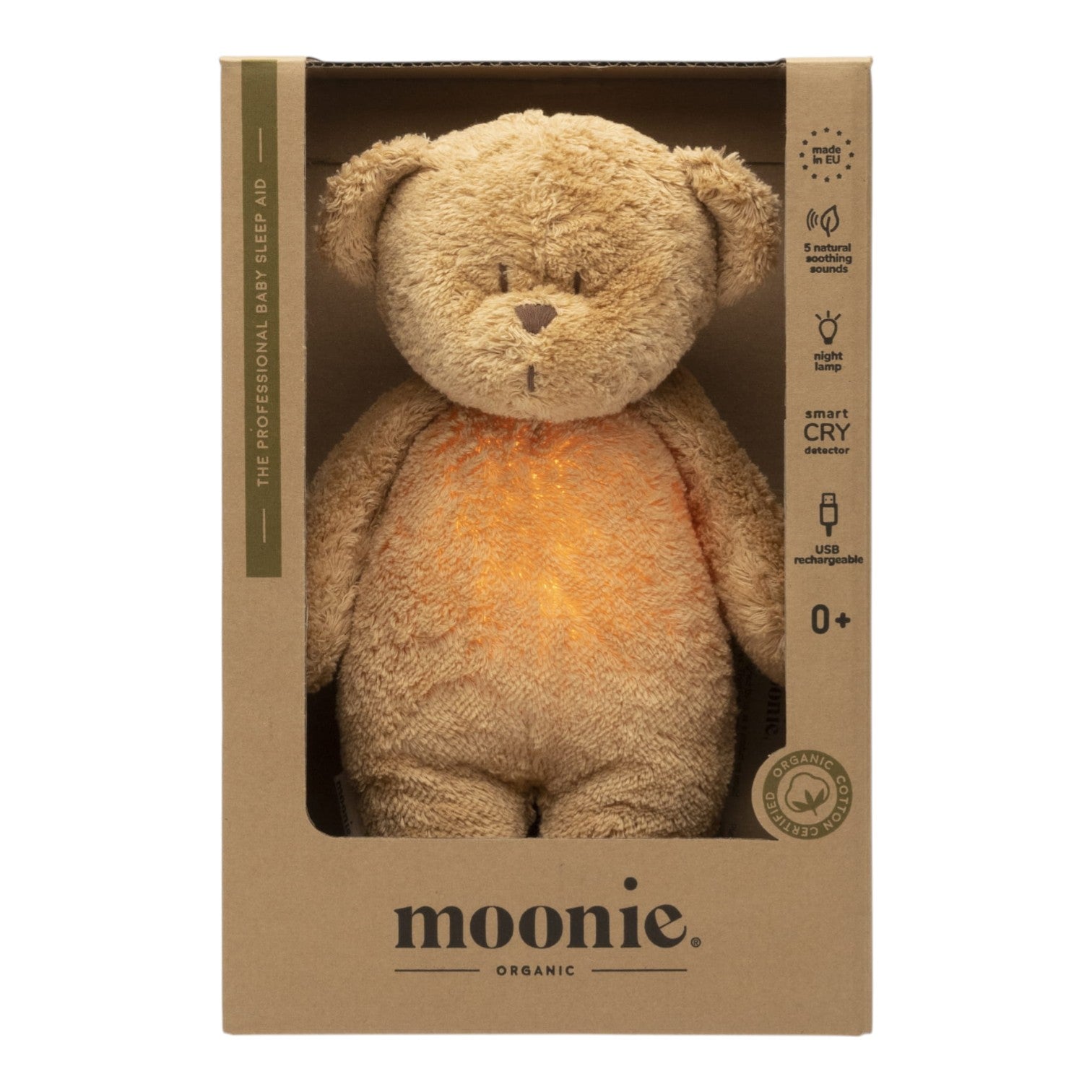 Moonie 2.0 Organic dainuojantis meškiukas - migdukas