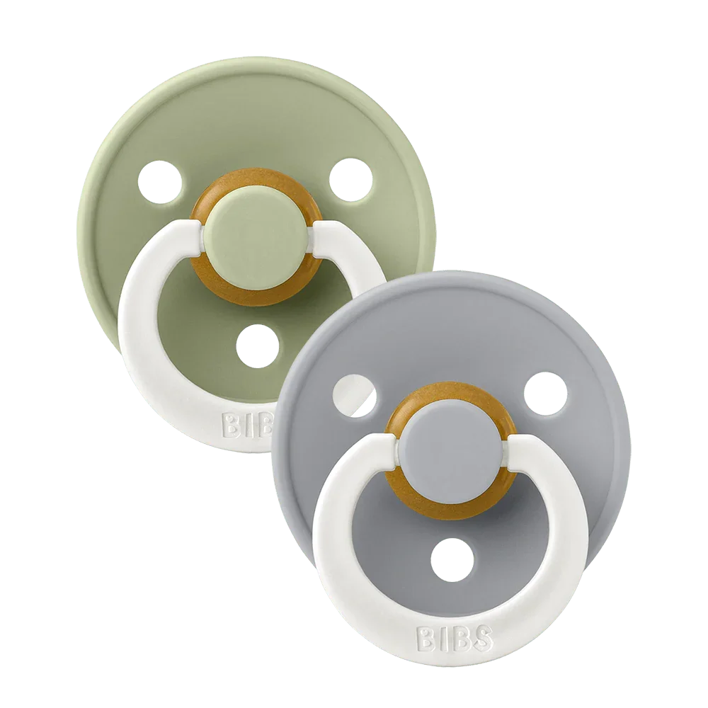 BIBS Colour Round GLOW - Sage / Cloud, 0-6 m