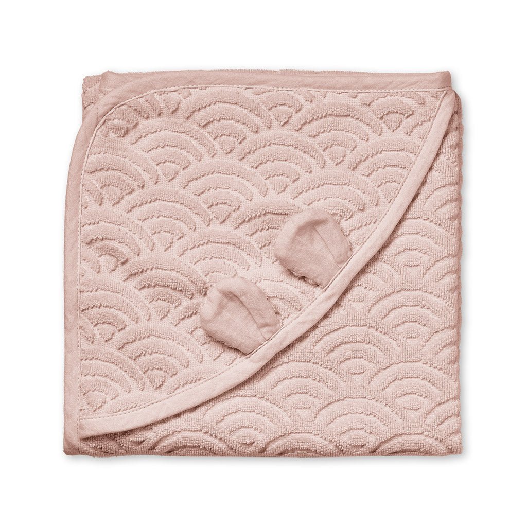 Cam Cam Copenhagen – Kūdikio rankšluostis su gobtuvu ir ausytėmis – GOTS – Dusty Rose - TinyStore.lt