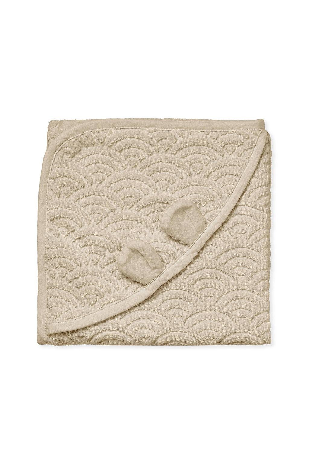 Cam Cam Copenhagen kūdikių rankšluostis su gobtuvu ir ausytėmis – GOTS – Almond