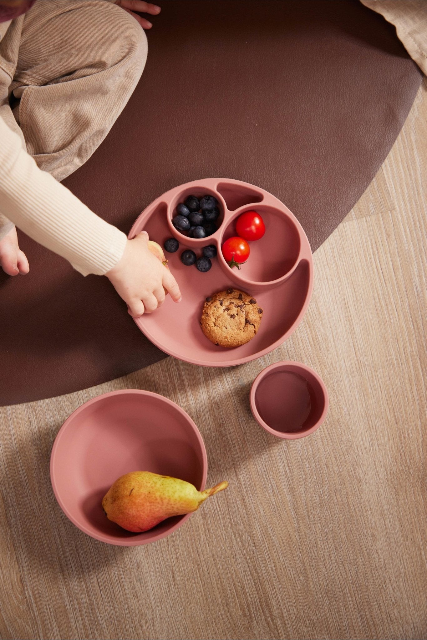 Filibabba silikoninė padalinta lėkštė - Rose