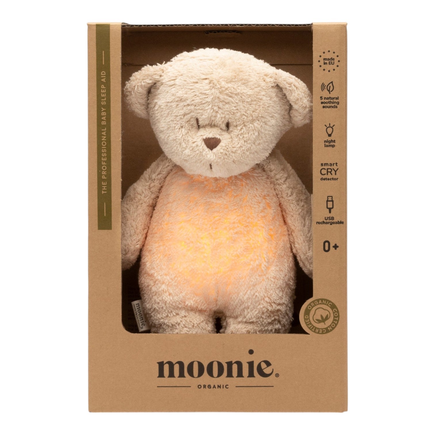 Moonie 2.0 Organic dainuojantis meškiukas - migdukas